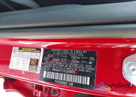 2025 Kia K5 Gt-Line from USA, damaged, VIN KNAG64J71S5268879